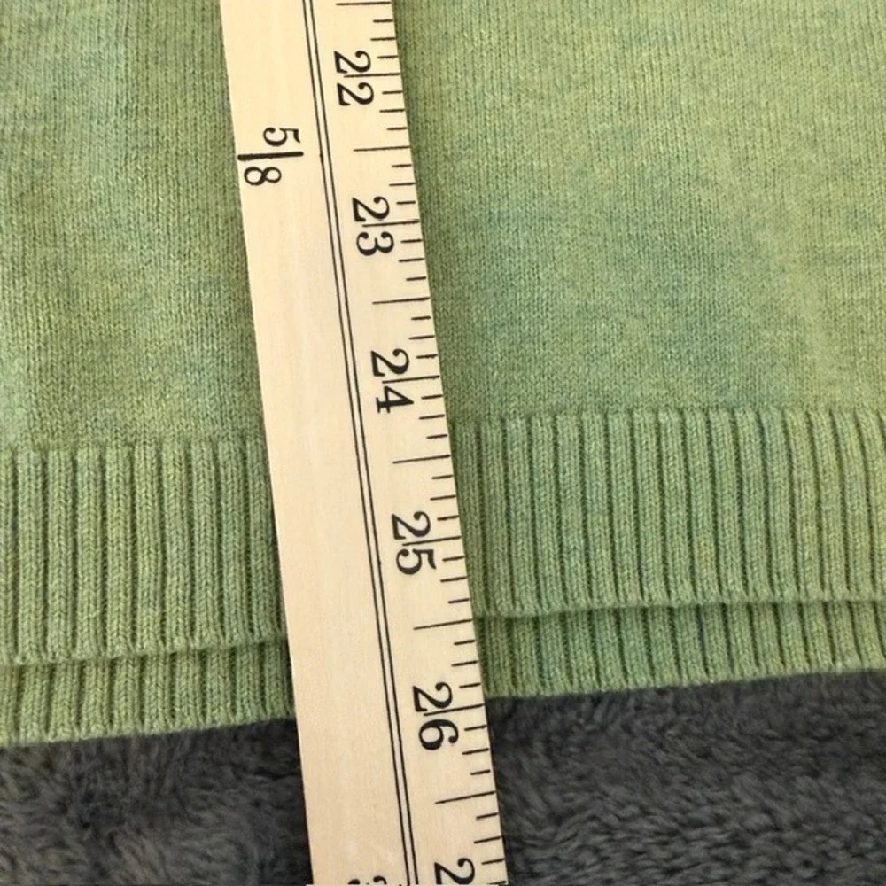 Banana Republic Cotton Cashmere V-Neck Sweater Vest Green Medium